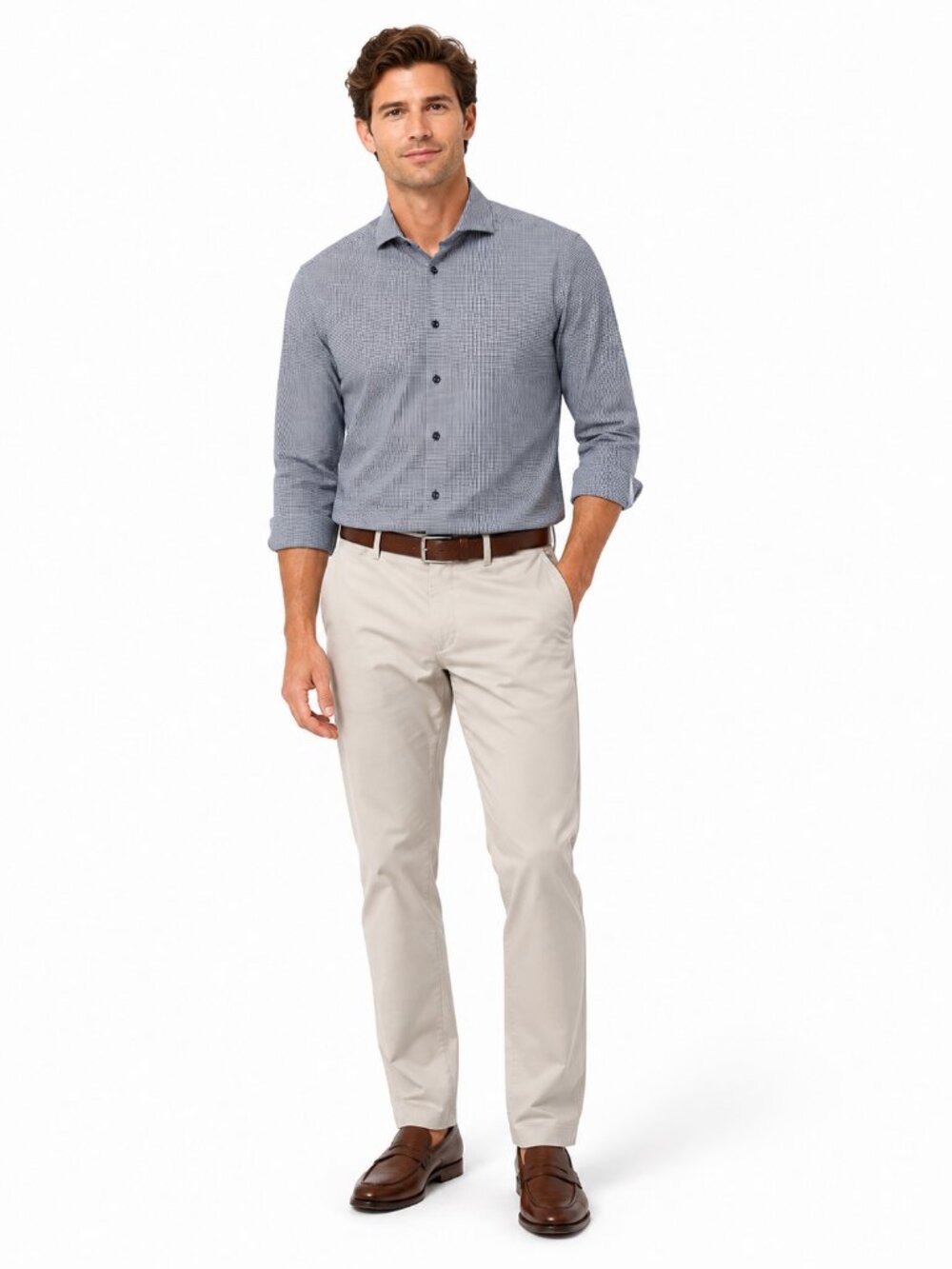Harry Rosen Micro Dot 100% Cotton Dress Shirt 16.5 Button Up